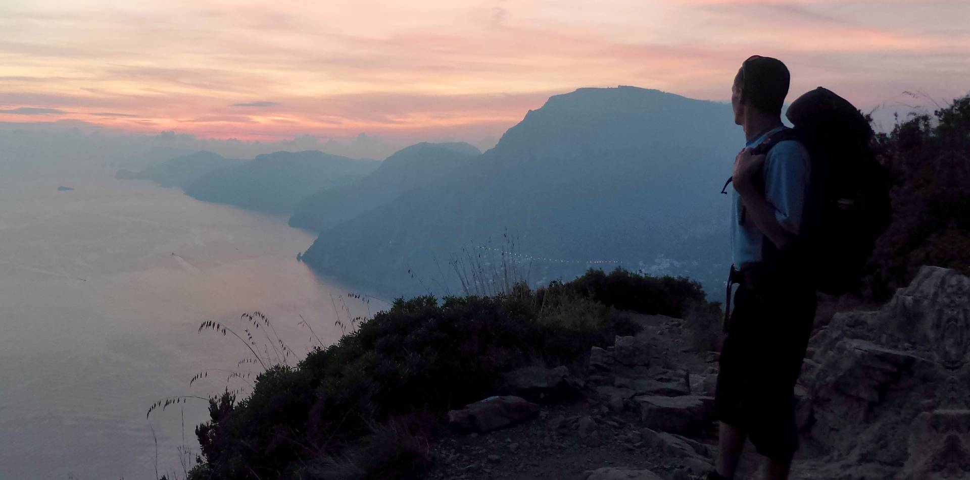Hiking at sunset on th Amalfi Coast, a privilege for few