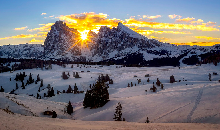 dolomiti inverno alba